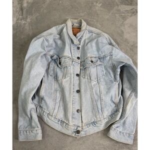 Vintage 90s Levi's Denim Trucker Jacket Men's Size Large Blue Made In USA